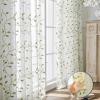 LONGCAO Willow Leaf Voile Curtain, 185 x 100 cm, Transparent Polyester, Green view 2