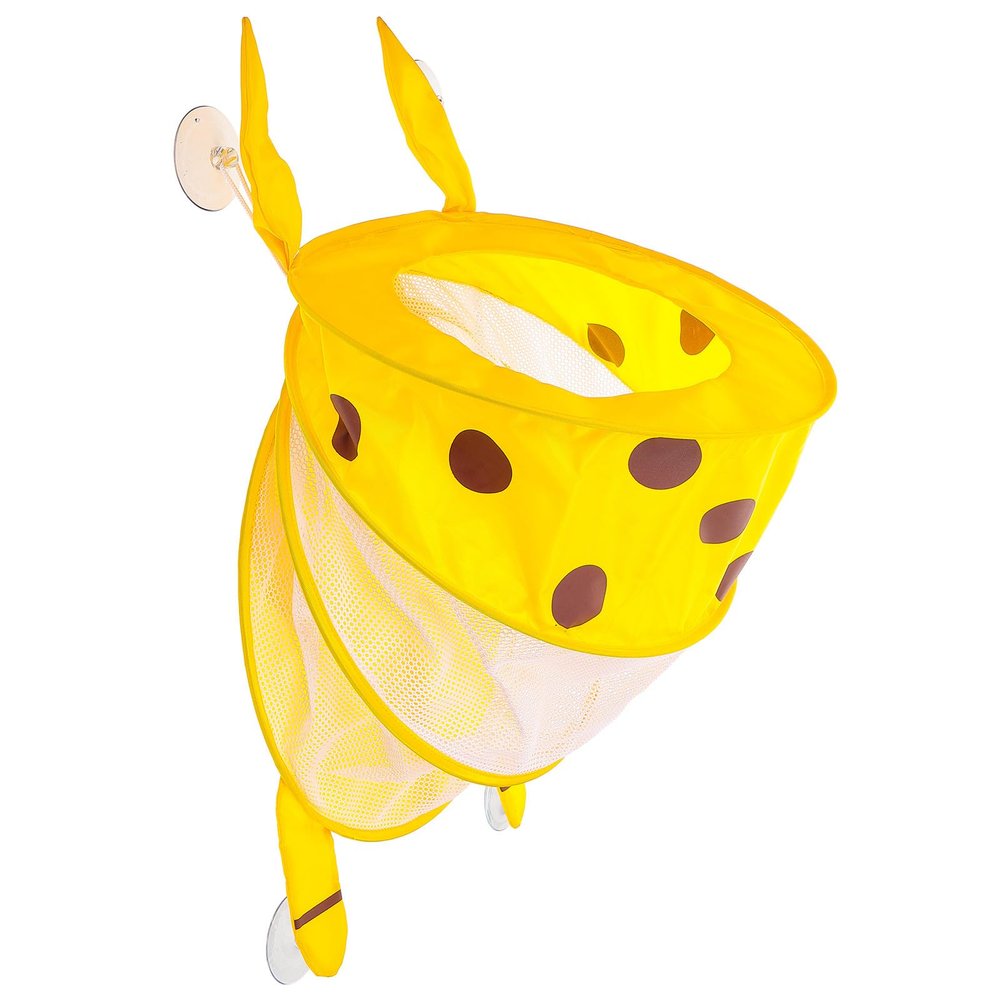 Animal-Shaped Hanging Bath Toy Storage Bag, Foldable, Yellow