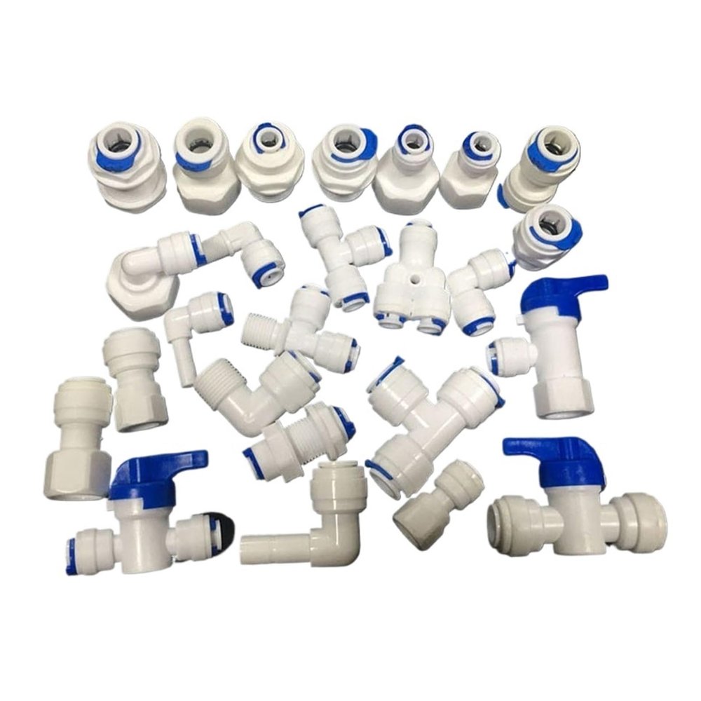 HF Mont Water Cleaner Accessories 1/4" 3/8" OD Hose to 1/4" 3/8" 1/2" Aquarium Quick Connect RO Water Plastic Pipe Coupling (K1068N)