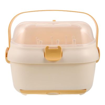 Toddmomy Portable Baby Bottle Storage Box with Lid, Large Drying Rack and Dust Protection