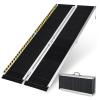 Foldable Portable Aluminum Wheelchair Ramp with Non-Slip Threshold, 272 kg Capacity view 1