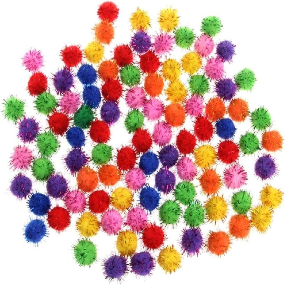 BFZOO Colorful Mini Tinsel Balls - 100 Pack