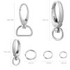 WESIEVYA Round Dog Tag Clips with Zinc Alloy Rings, Silver view 2