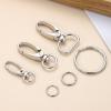 WESIEVYA Round Dog Tag Clips with Zinc Alloy Rings, Silver view 3