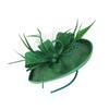 Feather Flower Headband with Veil, Green, Women's Head Accessory view 1
