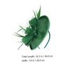 Feather Flower Headband with Veil, Green, Women's Head Accessory view 2