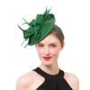 Feather Flower Headband with Veil, Green, Women's Head Accessory view 3