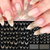 Zosutetoxo French Tip Nail Stickers, Self-Adhesive Gold and Silver Nail Art Decals view 1