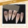 Zosutetoxo French Tip Nail Stickers, Self-Adhesive Gold and Silver Nail Art Decals view 4