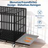 107 cm Heavy-Duty Metal Dog Crate with 3 Doors, Escape-Resistant Indoor Crate with Wheels and Tray, Extra-Large Crate for Large Dogs, Easy to Clean (Black) view 2