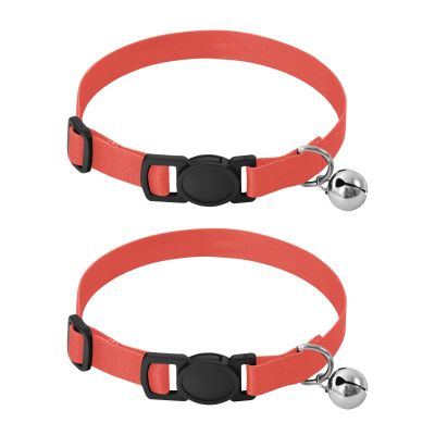 Persimmon Kitten Collar with Metal Bell, Lightweight, for Small Dogs, 2 Pack