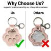 WUFKOP 3-Piece Set of Leather Dog Paw Keychains, Pet Hair Keepsake Charms for Deceased Pets view 4