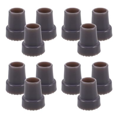 GARVALON 12-Piece Rubber Tips for Walking Sticks, Black