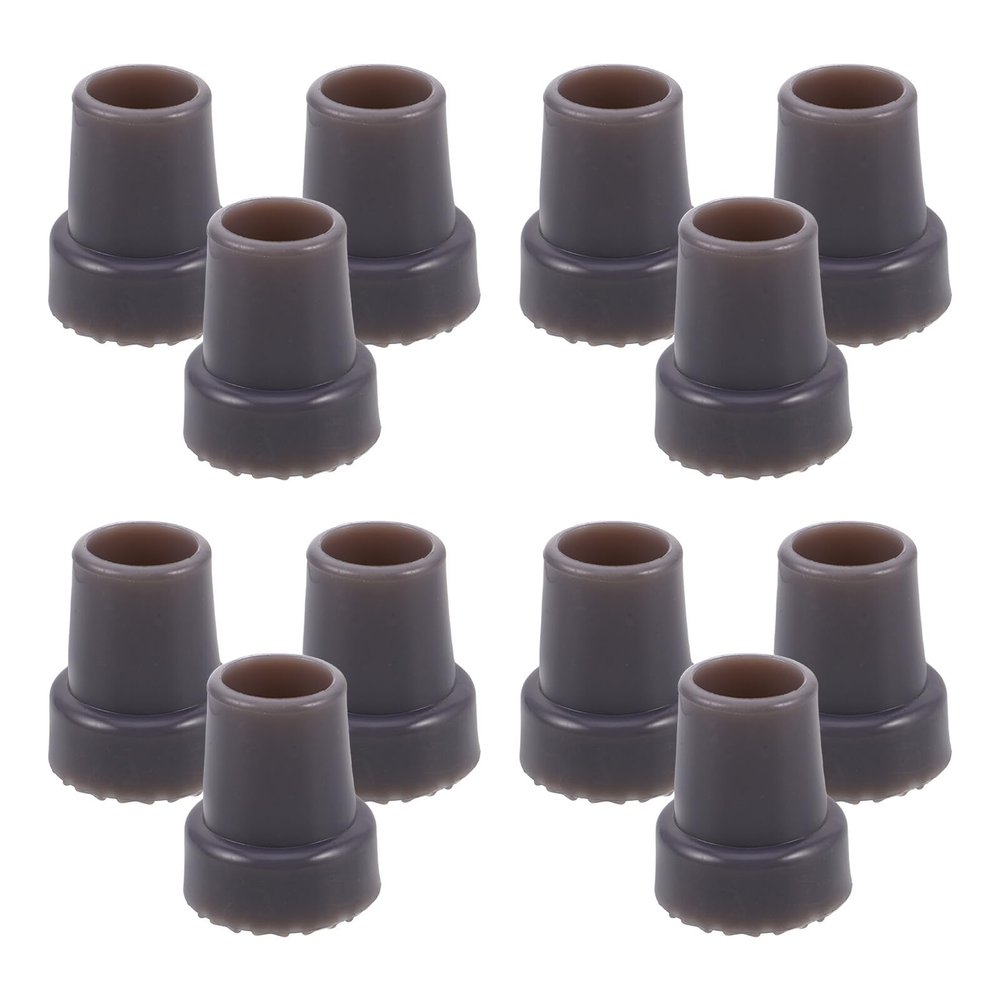 GARVALON 12-Piece Rubber Tips for Walking Sticks, Black