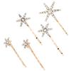 Hohopeti 5-Pack Gold-Tone Alloy Rhinestone Star Hair Clips for Women view 1