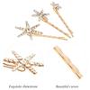 Hohopeti 5-Pack Gold-Tone Alloy Rhinestone Star Hair Clips for Women view 3