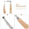 iplusmile 2-Piece Hoof Care Set for Horses and Cattle with Carbon Steel Blades and Wooden Handles view 3