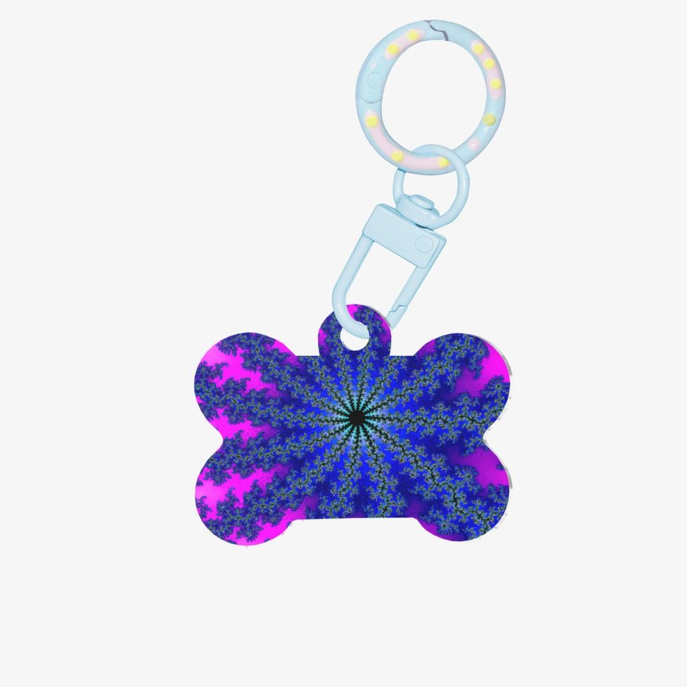Psychedelic Acrylic Photo Print Dog Bone Ornament, Pet Ornament Keychain, Gift Packaging for Animal Lovers