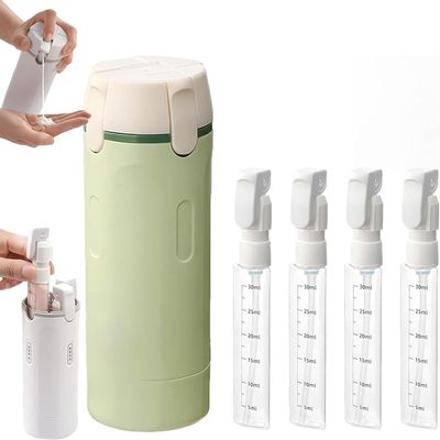 4-in-1 Refillable Travel Dispenser, 4-Pack of 30 ml Bottles, Green