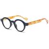 VEVESMUNDO Round Retro Blue-Light-Blocking Reading Glasses, +2.0, Blue & Leopard Print view 1