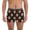 Personalized Men's Boxer Shorts with Heart and Custom Face Print, Black 04, XL view 1