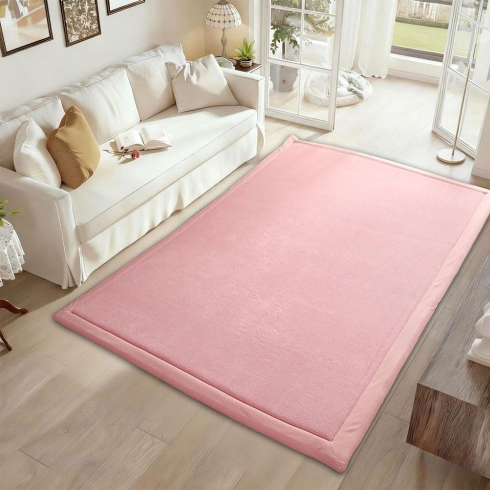 RZUMXOPY Baby Crawling Mat, Thick Foam Play Mat, Pink, 70 x 160 cm