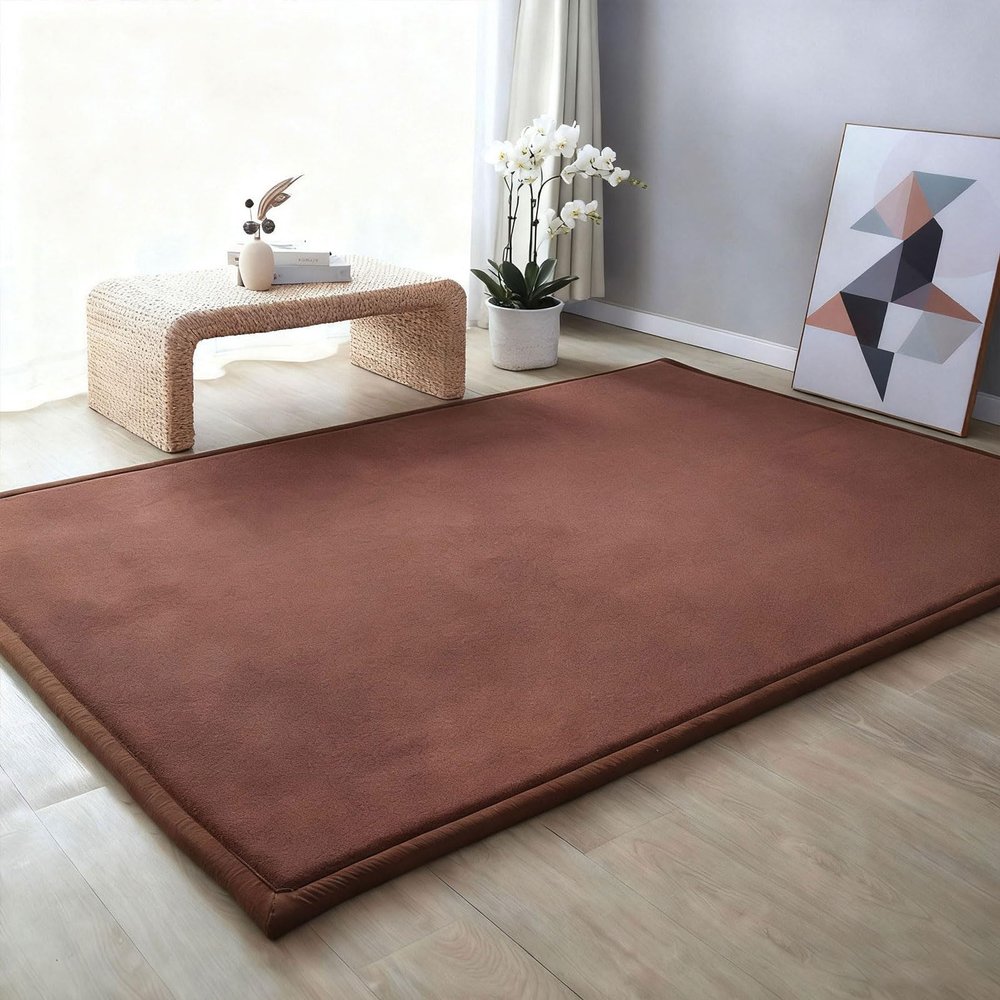 RZUMXOPY Baby Crawling Mat, Thick Foam Play Mat, Coffee, 130 x 200 cm