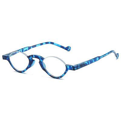 VEVESMUNDO Half-Moon Reading Glasses with Blue-Light Filter, Half-Rim Plastic Frame, +1.0 (1 pc, Blue)