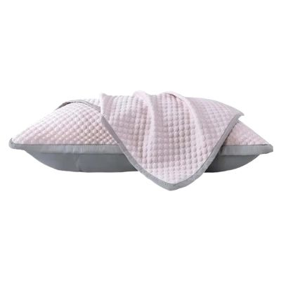 Summer Ice Silk Pillowcase, Solid Color, Breathable and Cooling, Machine Washable, Pink, 1 PC