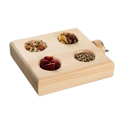 Bird Food Toy - Natural Wood Activity Toy for Birds