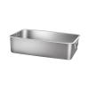 drburpily Open-Top Cat Litter Box with Handles, for Indoor Cats, 40 x 30 x 10 cm, Silver, 36 x 27 x 10 cm view 2