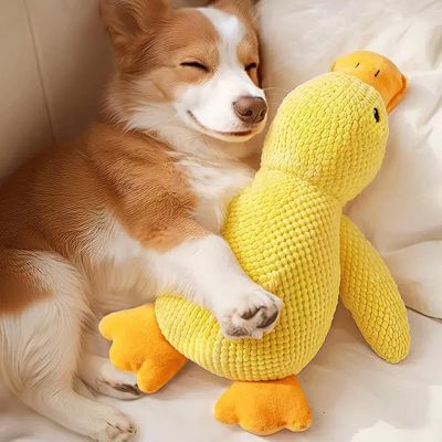 Generic Anti-Stress Duck Dog Toy, Quack-Quack Squeaky Plush Duck for Aggressive Chewers, Small, Medium, and Large Dogs (Medium)