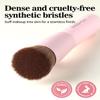 EIGSHOW Travel Foundation Brush, Compact Kabuki Brush for Liquid, Cream, and Powder Foundation & Concealer, Ultra-Soft Dense Vegan Bristles (Pink) view 2