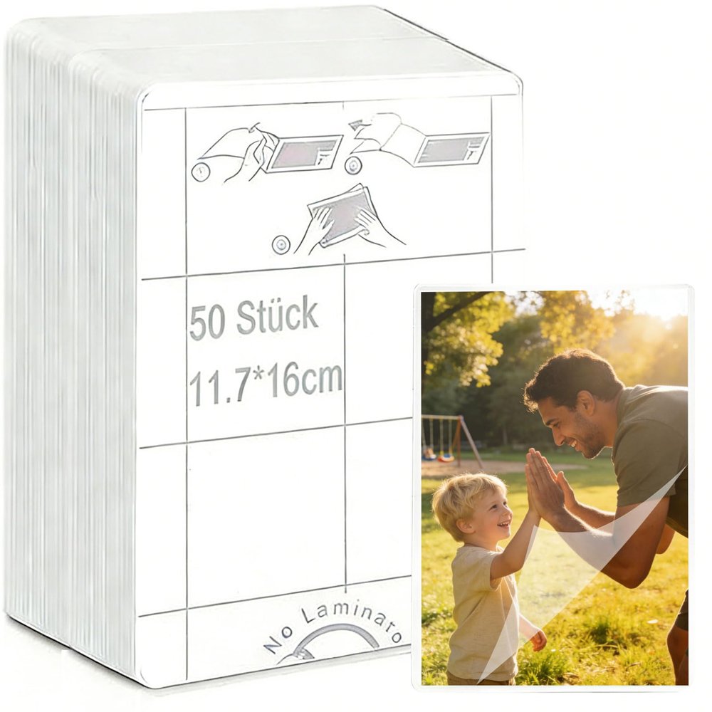 10 Self-Adhesive Cold Laminating Sheets, 105 x 148 mm, Transparent