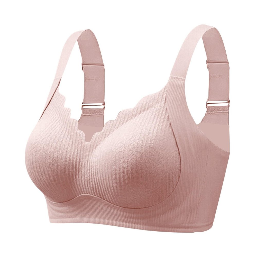 Women's Plus-Size Wireless Minimizer Bra, Rose, XXL
