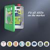 AED Defibrillator Cabinet with Alarm, Rounded Corners, Stainless Steel Handle, and Glass Window view 2