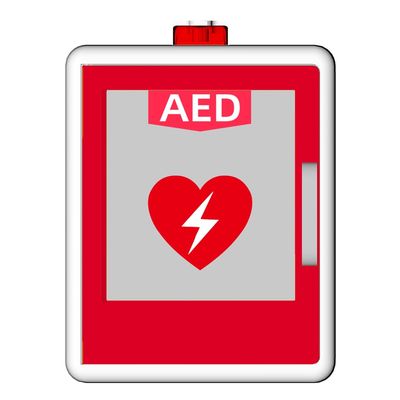 AED Defibrillator Cabinet, Heart Defibrillation Alarm First Aid Cabinet, Adjustable Divider, Dual-Switch Control (Red)