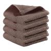 4-Piece Ultra-Soft Cotton Cleaning Cloths, Absorbent, Thickened, Coffee view 1