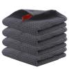 4-Piece Ultra-Soft Cotton Cleaning Cloths, Absorbent, Thickened, Coffee view 2