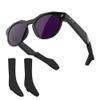 HiBloks Non-Slip Silicone Ear Pads for Oakley Meta HSTN Smart Glasses, Black view 1
