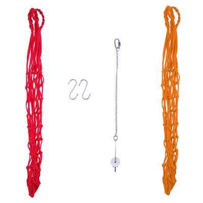 SEWACC Hanging Chicken Feeding Net Bag with Fruit and Vegetable Fork