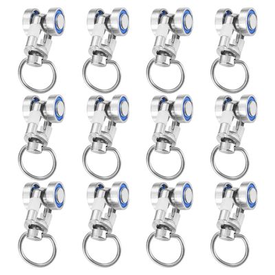 Tofficu Curtain Track Rollers, 12-Piece Set, Aluminum Alloy