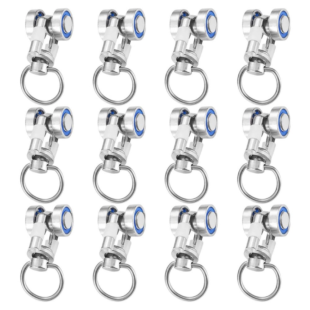Tofficu Curtain Track Rollers, 12-Piece Set, Aluminum Alloy
