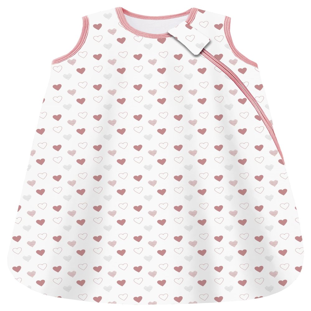 Teechodina Baby Sleeping Bag, 1.5 TOG, 100% Cotton, Sweet Heart, 78 cm, 6-12 Months