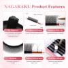 NAGARAKU Flying 3D W Lashes 0.07 C 09 mm Pre-Made Fans, Matte Black view 3