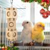Hanging Wooden Block Toy with Bell for Small Birds view 3