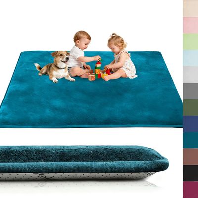 Voxirum Baby Play Mat, 3 cm Memory Foam Nursery Rug, Non-Slip Crawling Mat, 180 x 220 cm, Dark Blue