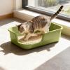 Large Open Cat Litter Box with Rim and Scoop view 3