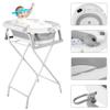 Homewell Foldable Baby Bathtub with Stand, Bath Cushion and Thermometer, Travel Bathtub, 82 x 42 x 22 cm, Gray view 3