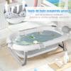 Homewell Foldable Baby Bathtub with Stand, Bath Cushion and Thermometer, Travel Bathtub, 82 x 42 x 22 cm, Gray view 4